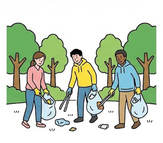 社員による地域清掃活動の様子