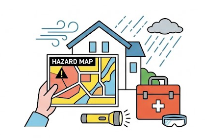 ハザードマップと防災グッズの確認