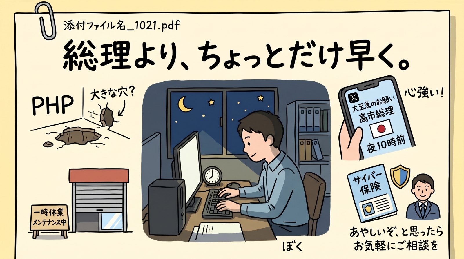 総理より、ちょっとだけ早く。